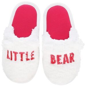 Family Pajamas Big Kid Unisex Little Bear Slippers White Red Small 4-5 New